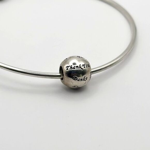 Pandora Many Thanks Silver 925 Authentic Charm Bead - Picture 1 of 2